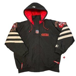 Vintage Starter Jacket NFL San Francisco 49ers Full Zip Removable Hood size L